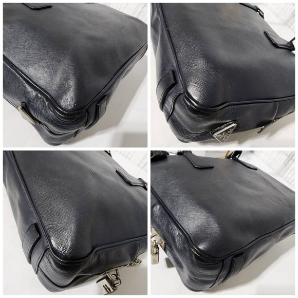 Authentic PRADA Vitello City Briefcase/Laptop Bag Deep Navy Blue - Picture 14 of 16